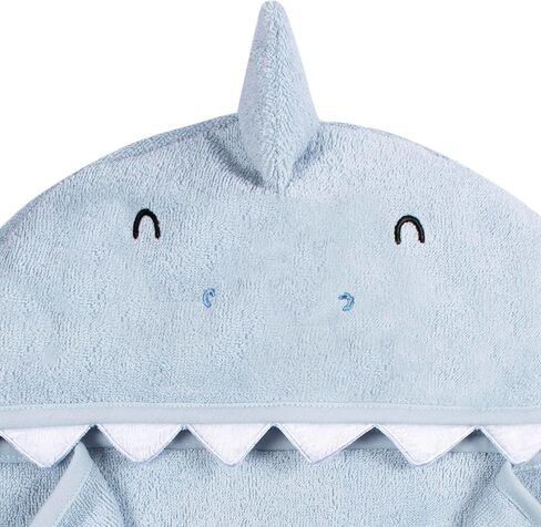 Gerber Baby 4 Piece Animal Character Hooded Towel and Washcloth Set, Blue Shark, One Size in Saudi Arabia