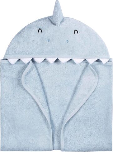 Gerber Baby 4 Piece Animal Character Hooded Towel and Washcloth Set, Blue Shark, One Size in Saudi Arabia