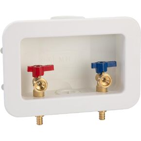 Lingmfg Washing Machine Outlet Box Push To Connect with 2 inch Central Drain, 1/2 inch Push to Connect PEX Pipe, Copper, CPVC, Connection 3/4 inch Washing Machine Hoses