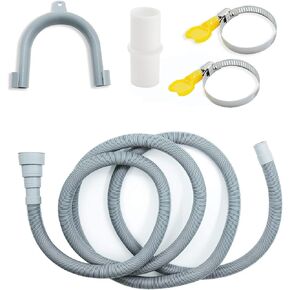MAXSELL Washer Drain Hose, Washing Machine Drain Hose Extension Kit with 2 Hose Clamps And u-Bend Hose Holder,Fits Up To 0.78-1.5inch(38-20 Mm) Drain Outlets(10 Ft)