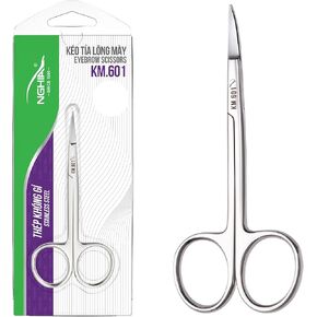 Stainless Steel Curved Facial Hair Scissor, Eyebrow Trimmer , Growing Scissor for shaving Nose and Mustache Trimming - For Men and Women
