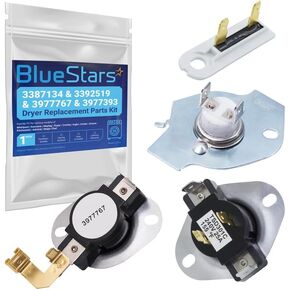 3387134 Cycling Thermostat 3392519 Dryer Thermal Fuse 3977393 Thermal Cut-off Switch 3977767 High-limit Thermostat Dryer Repair Kit by BlueStars - Exact Fit for Whirlpool Kenmore Maytag Dryers