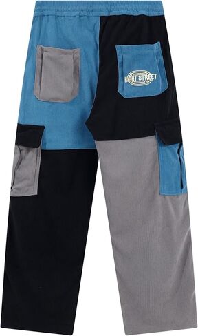 Aelfric Eden Mens Cargo Pants Patchwork Multi-Pockets Outdoor Fashion Casual Jogger Pants Streetwear with Drawstring in Kuwait
