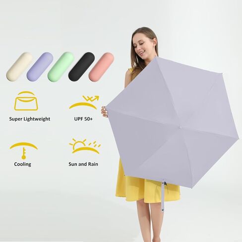 BAODINI Travel Mini Umbrella for Purse With Case-Small Compact UV Umbrella Protection Sun-Lightweight Tiny Pocket Umbrella with Case for Women, Girls in Saudi Arabia