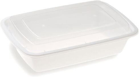 Restaurantware Asporto 24 Ounce Take Out Containers, 50 Food Containers With Lids - Microwavable, Disposable, White Plastic To Go Food Containers, No BPA, For Take Out And Delivery in Saudi Arabia