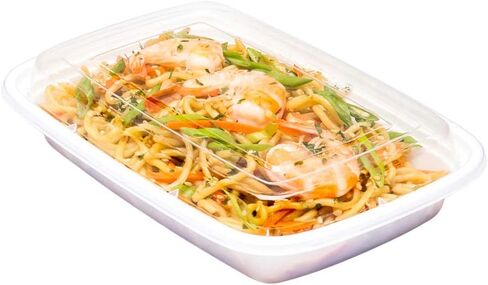 Restaurantware Asporto 24 Ounce Take Out Containers, 50 Food Containers With Lids - Microwavable, Disposable, White Plastic To Go Food Containers, No BPA, For Take Out And Delivery in Saudi Arabia