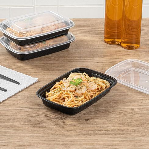 Restaurantware Asporto 24 Ounce Take Out Containers, 50 Food Containers With Lids - Microwavable, Disposable, White Plastic To Go Food Containers, No BPA, For Take Out And Delivery in Saudi Arabia