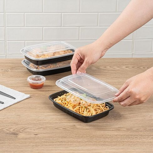 Restaurantware Asporto 24 Ounce Take Out Containers, 50 Food Containers With Lids - Microwavable, Disposable, White Plastic To Go Food Containers, No BPA, For Take Out And Delivery in Saudi Arabia