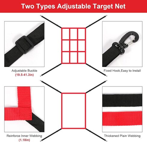 2Pcs Strike Zone Target Net,13.5x21.5in Adjustable Strike Zone Net for Baseball&Softball Nets,Lacrosse Net,Barrier Net,Portable Strike Zone Plate for Baseball Pitching Accuracy Improve in Saudi Arabia