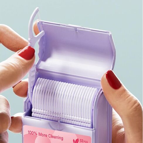 Twin Line Floss Picks Handy Case,2 Box Toothpicks Portable Case 104 Count Shred Resistant Flossers for Adults,Comfort Floss Sticks,Perfect for Tight Teeth,Super-Cleansing Design(White) in Saudi Arabia