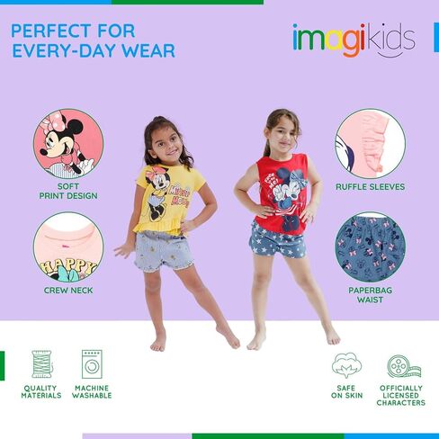 Disney Mickey Mouse & Friends Girls' 2-Piece T-Shirt and Shorts Set for Baby & Kids in Kuwait