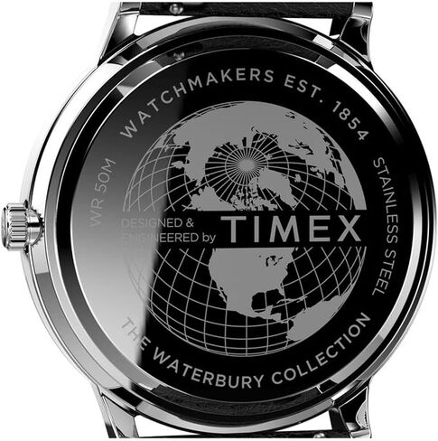 ساعة Timex Men's Waterbury Classic DayDate 40mm TW2U88600VQ Quartz Watch Black/Silver-Tone/Black, أسود/فضي/أسود in Kuwait