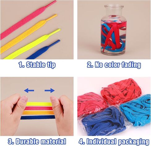 Auihiay 24 Pairs 31" - 59" Flat Colored Shoe Laces, Shoe Strings Shoe Laces for Sneakers Skate Shoes Sports Shoes Boots in Saudi Arabia