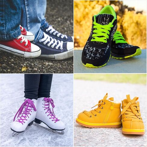Auihiay 24 Pairs 31" - 59" Flat Colored Shoe Laces, Shoe Strings Shoe Laces for Sneakers Skate Shoes Sports Shoes Boots in Saudi Arabia