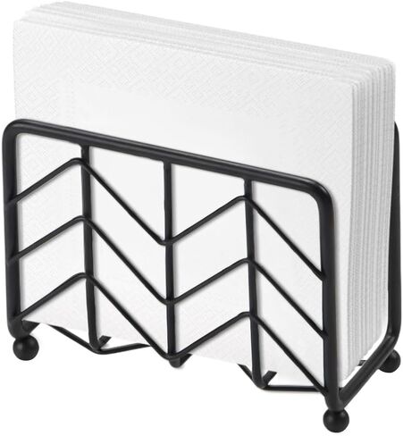 Napkin Holder for Table, Simple Design Napkins Dispenser Decorative Metal Napkins Holder for Home Kitchen Table (White) in Saudi Arabia
