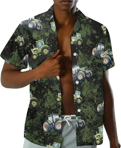doginthehole Men's Hawaiian Short Sleeve Button Down Shirt Summer Tropical Flower Parrot Print Beach Aloha Party Wear Shirt in Saudi Arabia
