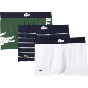 Lacoste Men's Iconic 3 Pack Cotton Stretch Fashion Trunks