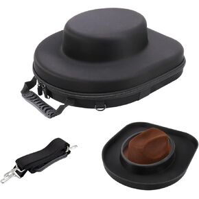 Fancemot Travel Hat Case for Cowboy, Fedora, Panama, Hard Shell Travel Hat Box - Equipped with Carrying Handle, Shoulder Strap, Luggage Strap, Hat Carrier Case Easily Straps to Suitcase