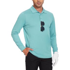 JWM Men's Long Sleeve Golf Polo Shirts - Athletic Casual Travel Performance Collar Shirts Lightweight Quick Dry UPF50 in Saudi Arabia