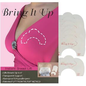 Bring It Up Instant Breast Lift-Boob Tape/Sticky Bra - Cup Sizes A-D, 8 Pairs