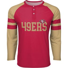 FOCO Men's NFL Team Logo Shirt Long Sleeve Henley