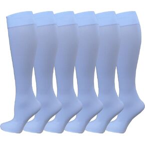 Different Touch 6 Pairs Pack Women Stretchy Spandex Trouser Socks Opaque Knee High