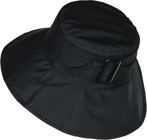 FLH Cute Bucket Rain Hat w/Buckle Accent, 3.5 inch Wide Brim, Roll-Up Packable in Saudi Arabia