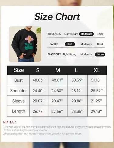 Yimoon Men's Cow Graphic Sweaters Oversize Cable Knitted Pullover Jumper in Saudi Arabia