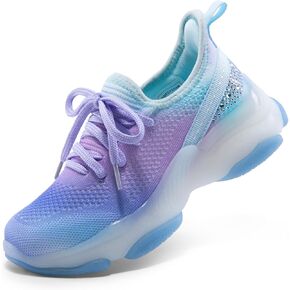 DREAM PAIRS Girls Slip-On Sneakers Kids Lightweight Jelly Sole Walking Shoes