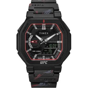 Timex UFC Men's Colossus 45mm Watch - Black Strap Black Dial Black Case