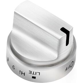 Strongest Version WB03X24818 GE Gas Stove Knob *4 (Pure Stainless Steel) OEM Replace Range Surface Burner Knob AP5989029 PS11729081 Compatible with GE Gas Stove -10 Years Warranty