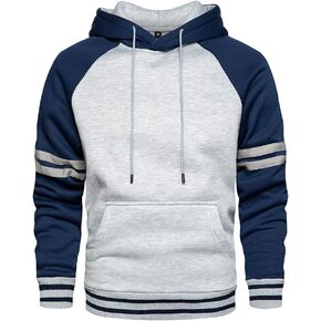 TOLOER Men's Hoodies Pullover Casual Solid Color Sports Outwear Sweatshirts