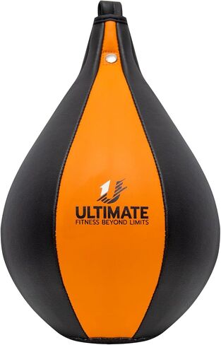 Ultimate Fitness Speed Bag - Boxing Leather MMA Muay Thai Training Punching Dodge Workout Speedball Kicking Striking Ball Kit with Hanging Swivel, Neddle, Screw Set (Red) in Saudi Arabia