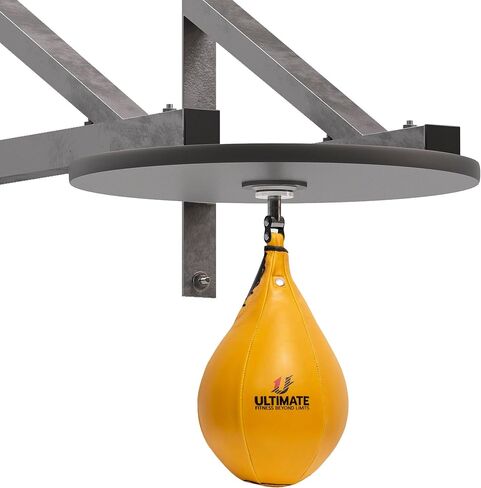 Ultimate Fitness Speed Bag - Boxing Leather MMA Muay Thai Training Punching Dodge Workout Speedball Kicking Striking Ball Kit with Hanging Swivel, Neddle, Screw Set (Red) in Saudi Arabia