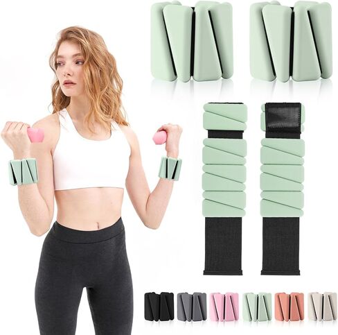 Wrist & Ankle Weights, Arm Leg Weights Set of 2 (1Lbs Each), Adjustable Ankle Weights for Yoga, Walking, Pilates, Dance, Gym (Beige) in Saudi Arabia