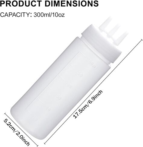 3 Hole Squeeze Bottle 2 Pcs Sauce Bottles squeeze Ketchup Bottles Tomato Sauce Dispensers for Ketchup BBQ Dressing Paint Workshop Pancake Art Craft with 2 Funnels,34oz 1000ml in Saudi Arabia