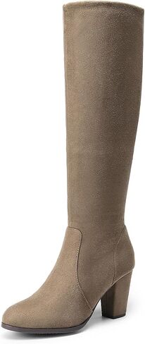 DREAM PAIRS Women's Knee High Winter Fall Tall Riding Boots | Faux Fur-Lined Side Zipper Flat Comfortable Knee High Winter Boots Fall Tall Buckle Boots in Saudi Arabia