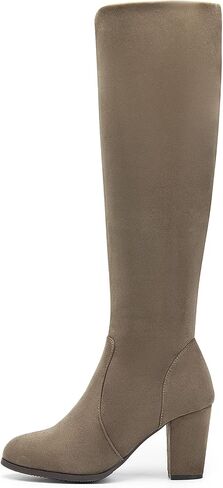 DREAM PAIRS Women's Knee High Winter Fall Tall Riding Boots | Faux Fur-Lined Side Zipper Flat Comfortable Knee High Winter Boots Fall Tall Buckle Boots in Saudi Arabia