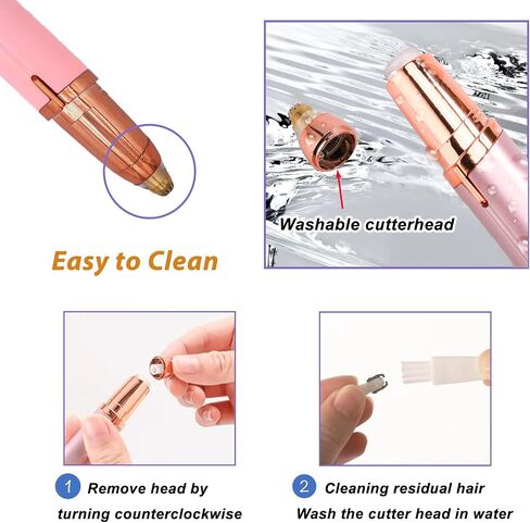 Eyebrow Hair Remover, USB Rechargeable Painless Precision Portable Electric Eyebrow Trimmer Pen, Safe Eyebrow Shaver Razor Tool(Rose Gold) in Saudi Arabia