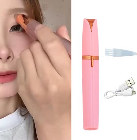 Eyebrow Hair Remover, USB Rechargeable Painless Precision Portable Electric Eyebrow Trimmer Pen, Safe Eyebrow Shaver Razor Tool(Rose Gold) in Saudi Arabia