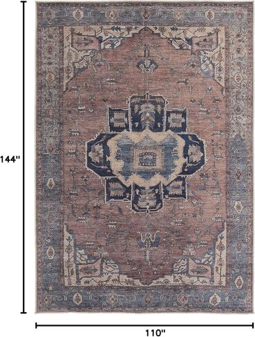 Jaipur Living Soft 8x10 Large Area Rug, Boho, Blue/Dark Brown in Saudi Arabia