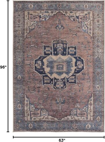 Jaipur Living Soft 8x10 Large Area Rug, Boho, Blue/Dark Brown in Saudi Arabia
