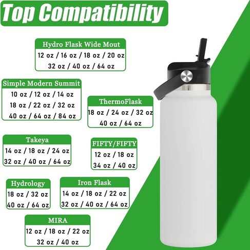 Upgraded Straw Lids for Hydro Flask Wide Mouth Bottle 32 40 oz, High Flow Bite Valve and Flex Handle for Hydroflask Lids with Straw Top Cap Replacemen, Light Pink & Black in Saudi Arabia