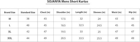 SOJANYA (Since 1958), Men's Cotton Short Kurta in Saudi Arabia