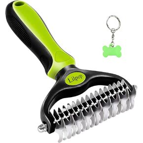 Pet Grooming Tool, Double-Sided Professional Grade Undercoat rake for pet tangles and mat Removal, Safe dehairing Comb and Depilation Tool