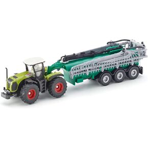 SIKU 1946, Claas Tractor with Square Bale Grab and Bale Trolley, 1:50, Metal/Plastic, Green, Incl. 12 Square Bales