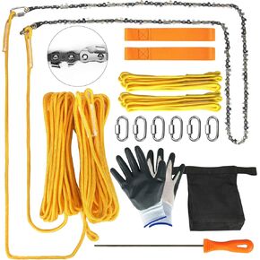 Premium 48 Inch High Limb Rope Saw with Two Ropes,62 Sharp Teeth Blades on Both Sides-Best Folding Pocket Chain Saw for Camping,Field Survival Gear,Hunting.