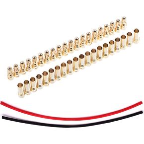 20 Pairs 3.5mm Gold Bullet Banana Connector Plug Male & Female with Heat Shink for RC Model ESC Motor Battery