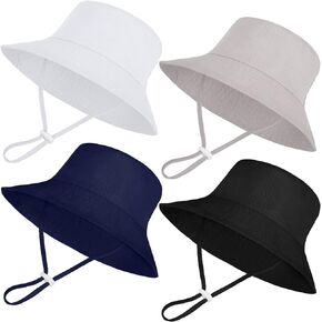 Cooraby Baby Sun Hat Wide Brim Bucket Hat Adjustable Summer Sun Protection Toddler Hat for Boys Girls