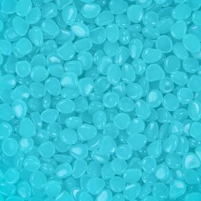 300PC Glowing Rocks for Aquarium Decoration Glow in The Dark Pebbles Outdoor Glowing Fish Tank Stones Luminous Pebbles Powered by Light Or Solar(Color)